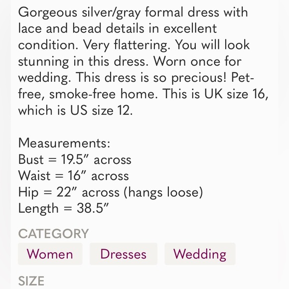 Formal silver fit & flair pearl petal NYE dress - Picture 7 of 7